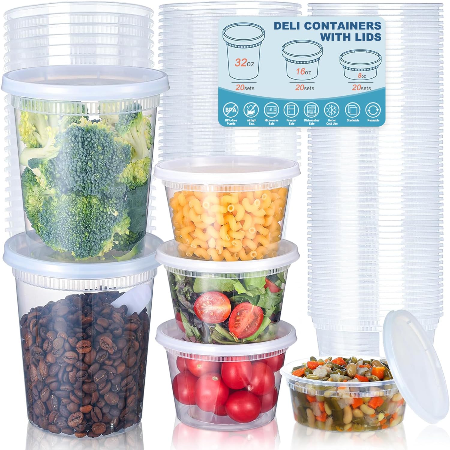 24 قطعة من حاويات تخزين الطعام - مراجعة Food Storage Plastic Containers With Lids وسعره